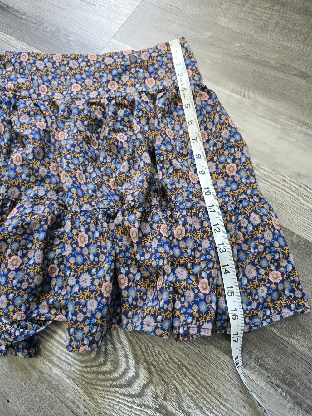 NATURAL LIFE Blue and Pink Floral Tiered Skirt